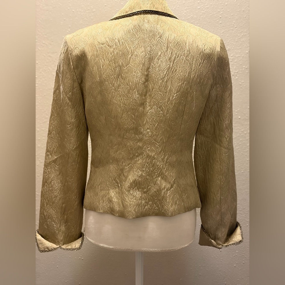 Cache Gold Textured Single-Button Blazer - Picture 2 of 8